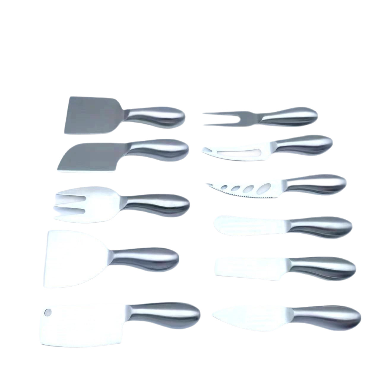 Cheese Knife 430 Stainless Steel Hollow Handle Original Color Cheese Knife Butter Knife Pizza Knife Cake Tool Pp Bag Bulk