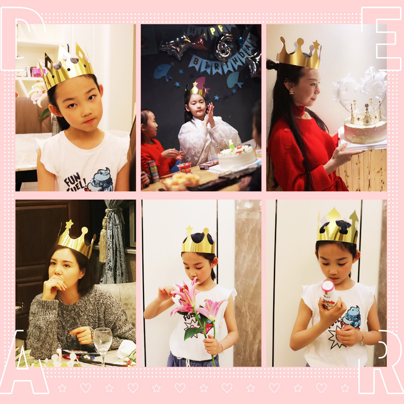 Birthday Hat Amazon Foreign Trade Cross-border Paper Hat Party Crown Hat Adult Children's Birthday Headwear Toy Supplies