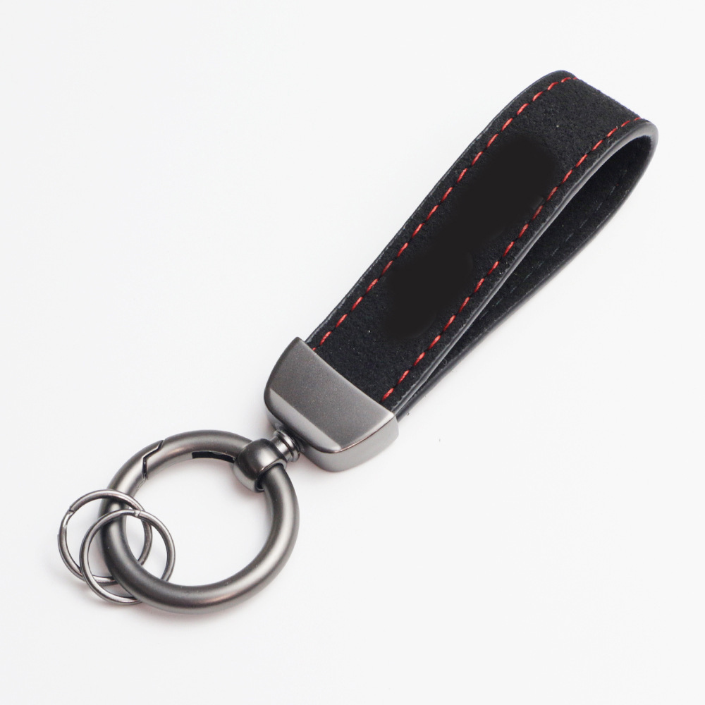 Suede Car Keychain Trendy Brand Key Cover Car Logo Men's High-End Pendant Anti-Static Cross-Border Supply Factory Goods