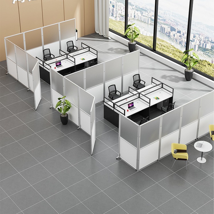 Office Movable Folding Screen Transparent Acrylic Office Partition Wall Screen Company Factory Workshop Baffle