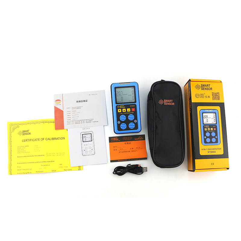 St8904 English Four-In-One Gas Detector Carbon Monoxide Oxygen Hydrogen Sulfide Combustible Gas Alarm