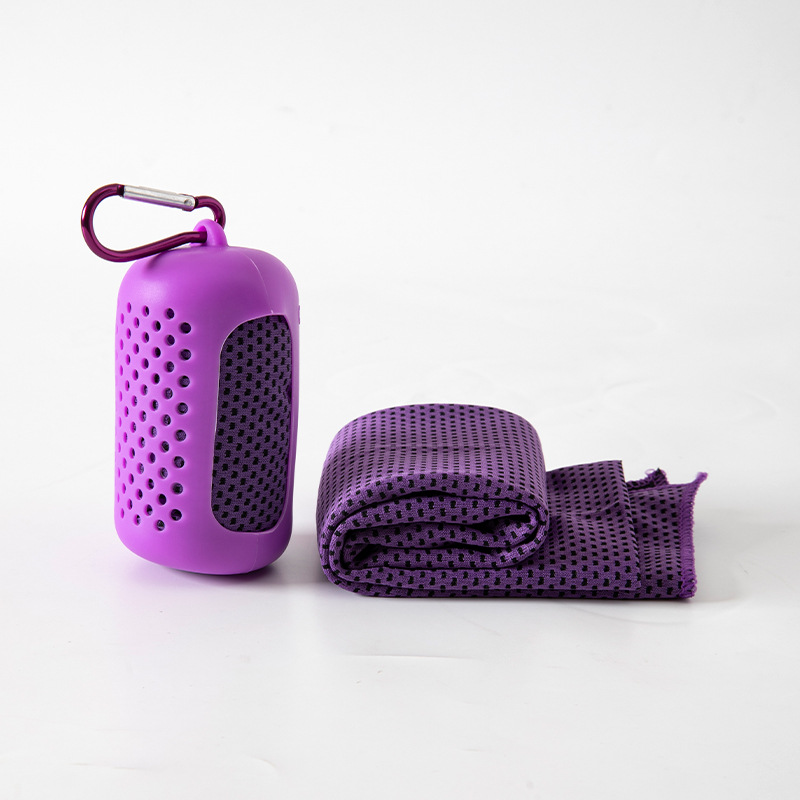Portable Folding Silicone Storage Outdoor Sweat Wipe Absorbent Fitness Running Travel Cold Sense Quick-drying Sports Towel for Men and Women