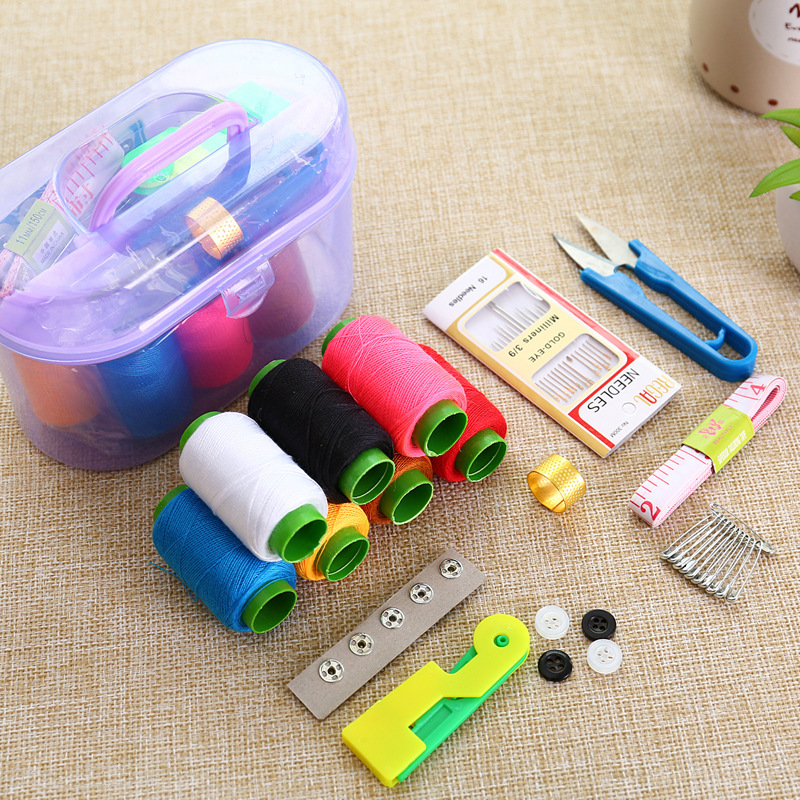 Household Plastic Sewing Box Fabric Sewing Needle Set Sewing Kit Portable Finishing Treasure Box Gift Wholesale