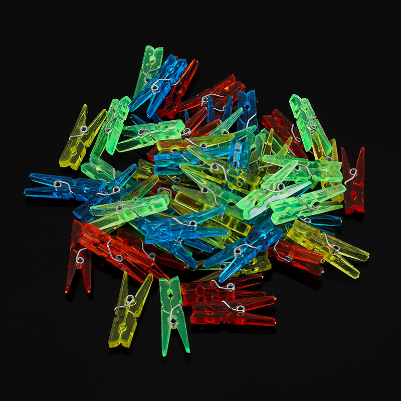 Пластиковый акриловый зажим, цветной мини зажим для фото, прозрачный зажим для связывания, оптовая продажа для рождественского декора