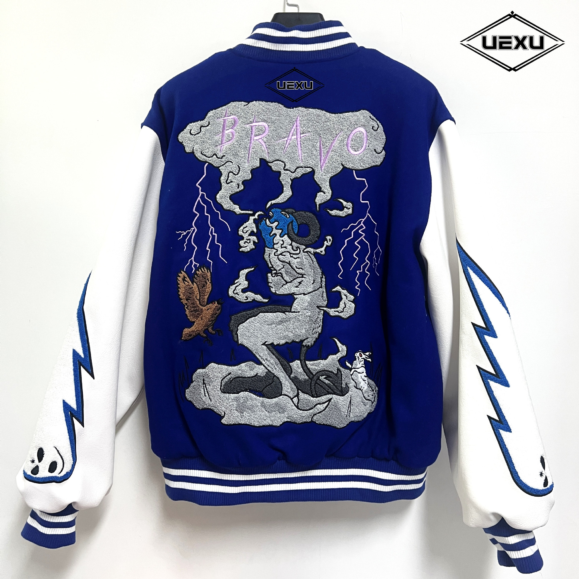 Foreign trade factory custom heavy industry embroidery men's baseball uniform custom towel embroidery loose PU leather sleeve padded baseball uniform