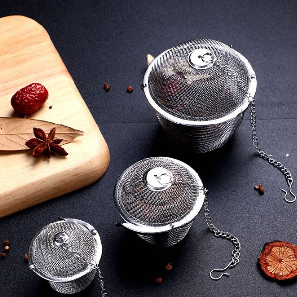 Cross-border Lutai 304 stainless steel mesh tea leakage seasoning hot pot soup bag stewed meat seasoning marinade box spice flavor