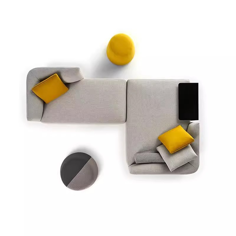 Nordic Minimalist Lazy Sofa Ottoman, Fabric Stool for Clothing Store, Creative Home Shoe-Changing Stool, Wabi-Sabi Style Low Stool