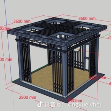Новый китайский стиль павильона, уличный павильон, современный сельский сад, ландшафтный сад, алюминиевый павильон для отдыха