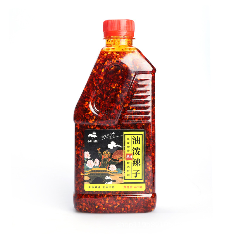 Sichuan Authentic Red Oil Chili Oil 420g Oil Spicy Spicy Extra Spicy Spicy Pepper Sauce Cold Dish Seasoning Commercial