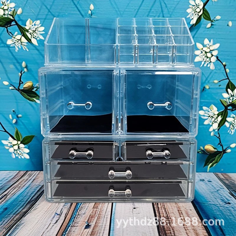 Bedside Bathroom Drawer-Type Cosmetics Storage Box Combination Set Acrylic Makeup Box Dressing Table Skin Care Product Box