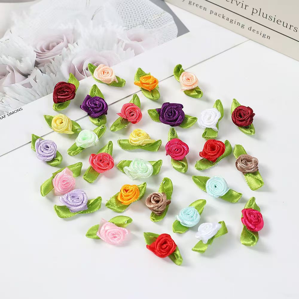 Rose Leaves Handmade Ribbon DIY Bow Jewelry Accessories Kidsren's Clothing Accessories Head Flower Gift Box Crafts