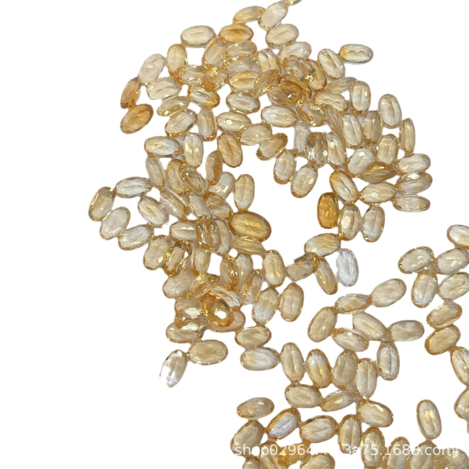 Natural yellow crystal egg-shaped ring surface bare stone ring necklace inlaid jewelry with stone factory direct wholesale