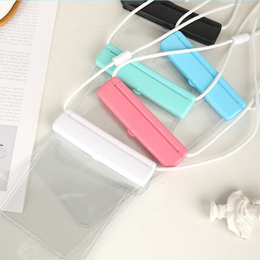 Luminous fluorescent mobile phone waterproof bag solid color transparent outdoor drifting swimming diving mobile phone protective bag scenic spot wholesale