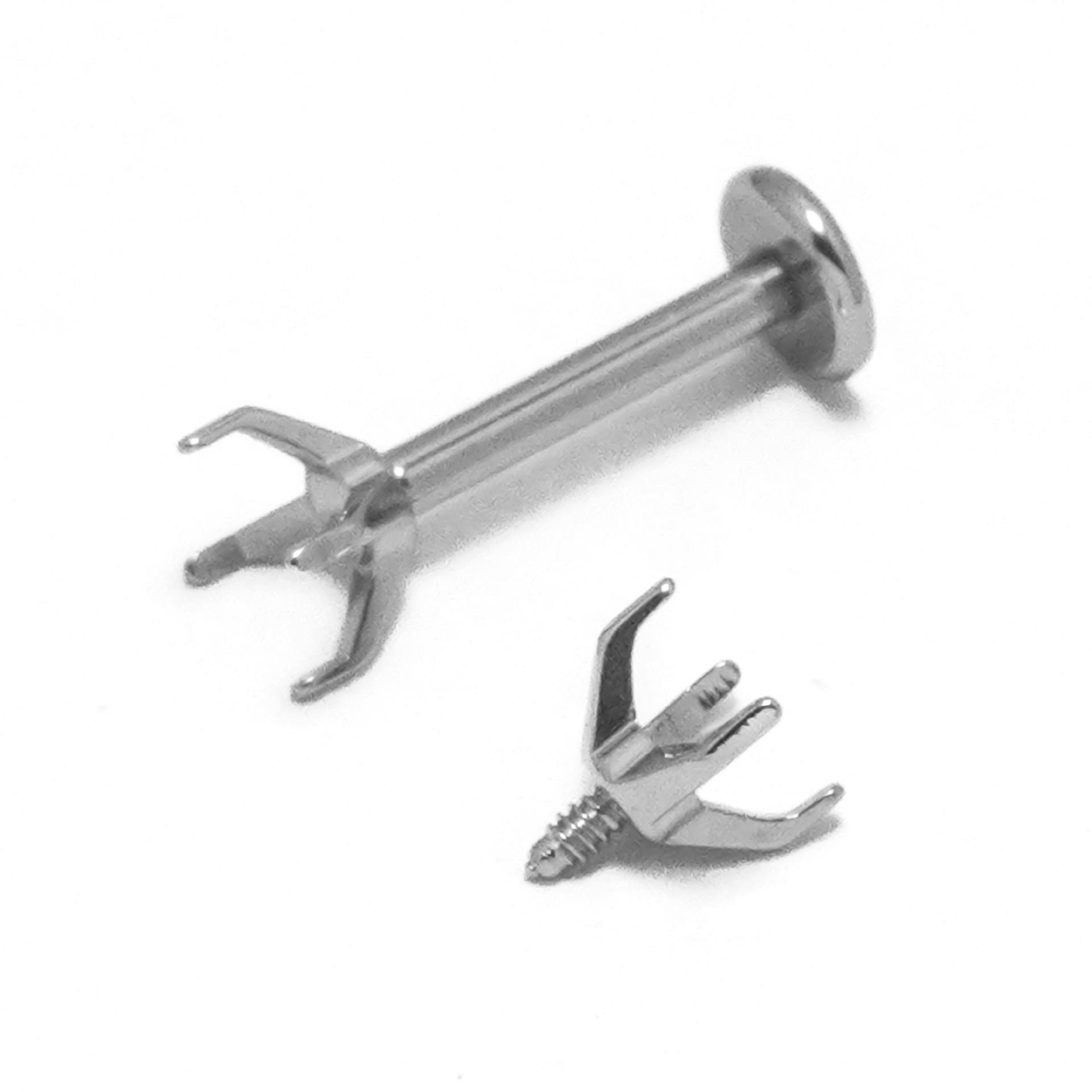 Ювелирные изделия из титановая сталь и нержавеющая сталь, серьги-застежки с цирконами, серьги для губ, четырехзубцевая полая установка, внешний резьбовой крепеж