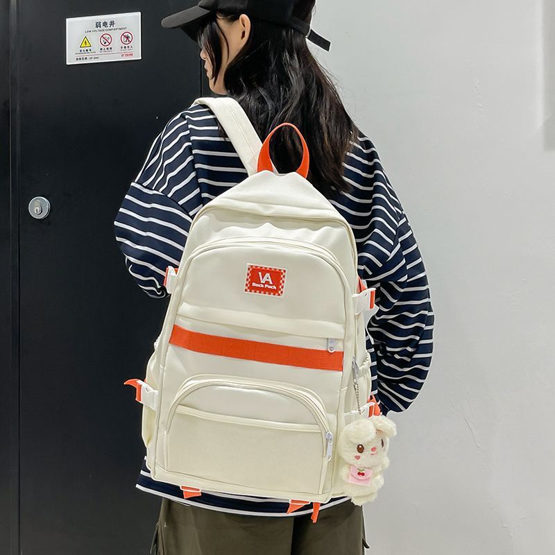 2022 New Korean Ins College Student Backpack Female High School Student Campus Simple Versatile School Bag Travel Backpack