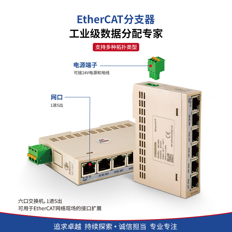 Ethercat Brancher Ethercat Six-Port Switch Is Used for Ethercat Network Field Interface Expansion