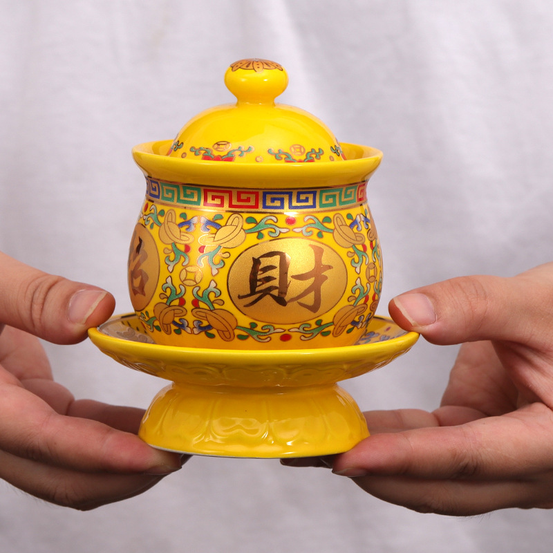 Керамическая чаша для воды Тан, священная чаша Будды, чаша для очистки воды Гуаньинь