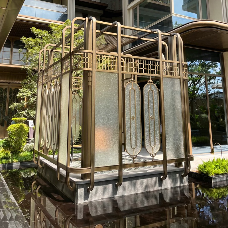 Customized Stainless Steel Door Head Processing Shanghai Scenic Spot Landmark Gallery Sculpture Stainless Steel Sales Department Head Decoration