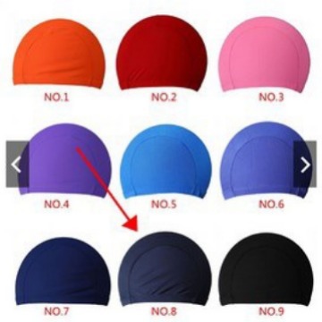 Independent package swimming cap Swimming Men's and women's monochrome nylon/polyester cloth cap swimwear wholesale cloth swimming cap