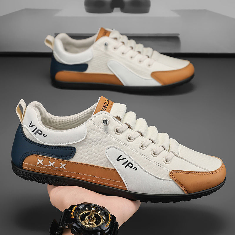 Men's Shoes 2025 New Spring Versatile Sports and Leisure Forrest Gump Sneakers Men's Slip-On Leather Soft-Soled Beanie Shoes