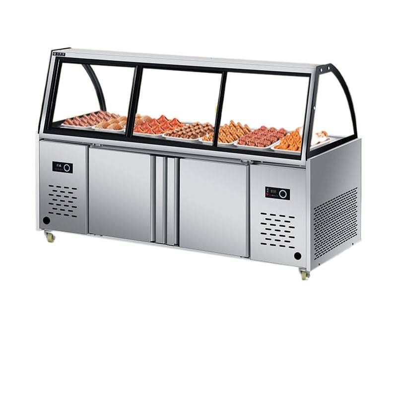 Delicatessen Display Cabinet Duck Neck Cabinet Dual Temperature Commercial Braised Meat Cold Dish Preservation Ordering Refrigeration Barbecue Freezing Curved Glass