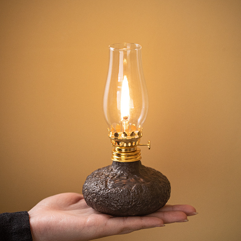 Creative Quiet Butter Lamp Camping Tea Room Changming Lamp Ceramic Household Atmosphere Lamp Retro Night Lamp