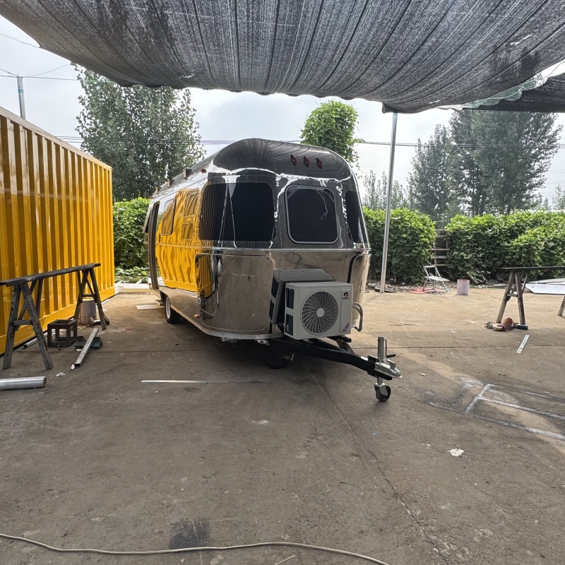 Trailer Rv Dining Car Mirror Stainless Steel American Retro Style Camping Style Outdoor Accommodation and Catering All-In-One Solution