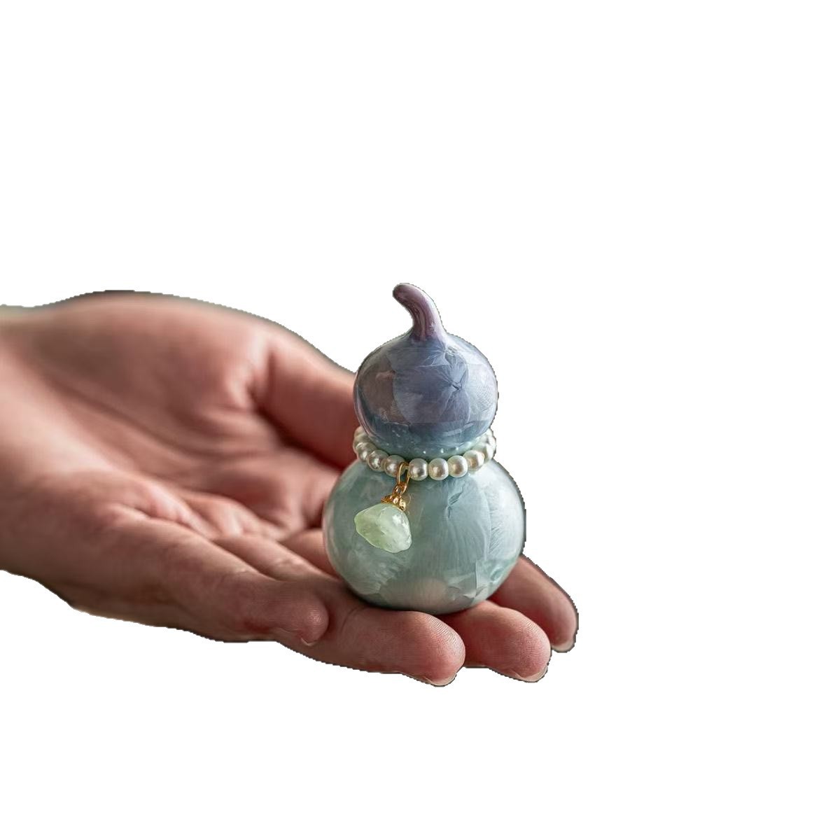 Crystal Glazed Gourd Small Ornaments Ceramic Ladies Cute Colorful Small Fresh Tea Pet Tea Ceremony Accessories High-End Gifts