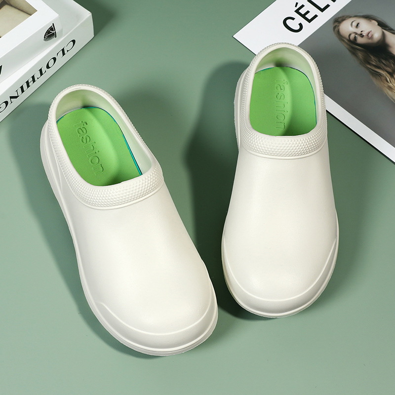 Chef shoes breathable non-slip waterproof oil-proof kitchen shoes men's Spring and Autumn work shoes nurse shoes rain boots women's water shoes Black