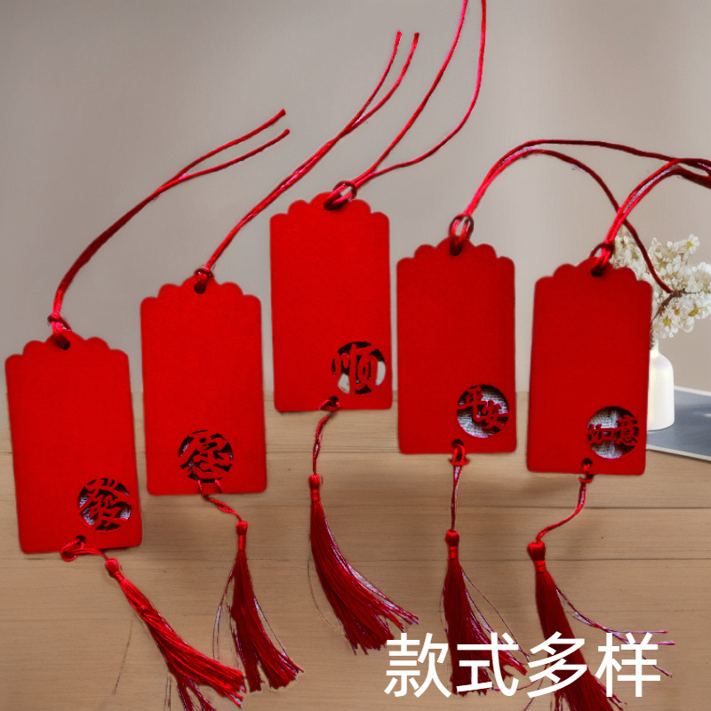 Красная карточка пожеланий для молитвенного дерева, деревянная подвесная карточка, праздничная карточка благословения, живописное место