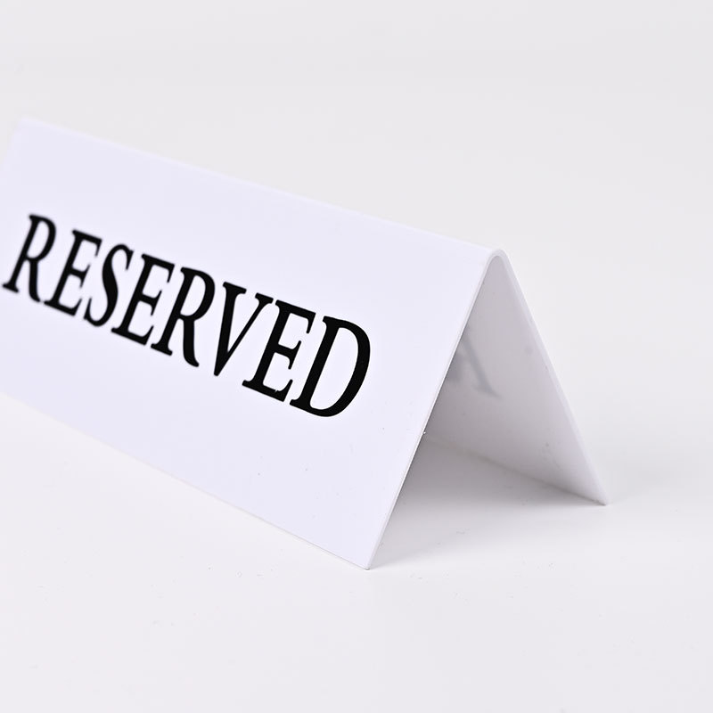 Seat Reservation Acrylic Inverted Triangle Table Card Customized Hotel Restaurant Reservation Table Hotel Reservation Display Card