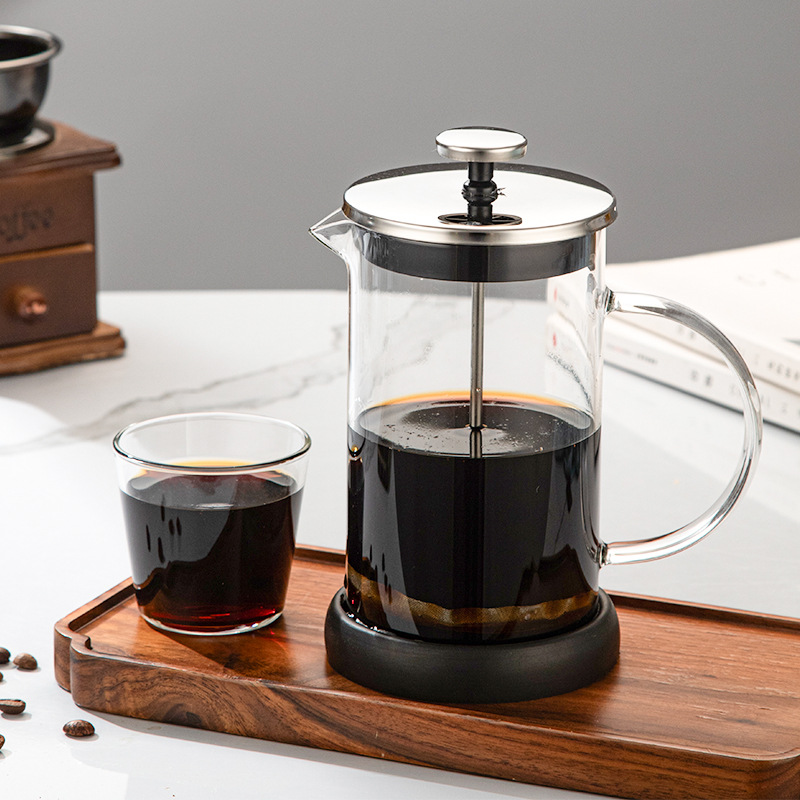 High Borosilicate Glass French Press Coffee Filter Press Set Household Foaming Tea Maker Push-Type Filter Cup