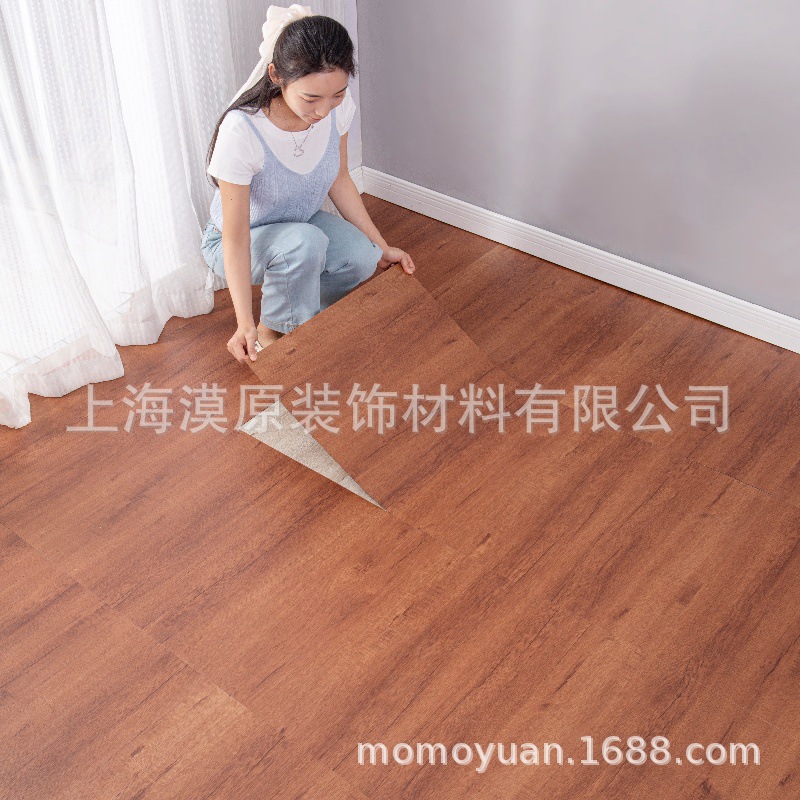 Cross-Border Hot Selling Self-Adhesive Background Wall Wear-Resistant Wood Grain Floor Stickers 30Cmx30Cmpvc Floor Stickers Dropshipping