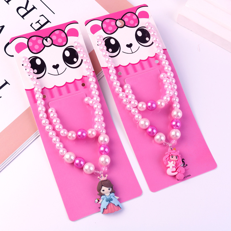 Children's Necklace Chain Set Cartoon Ice and Snow Princess Series Piggy Girl Bracelet Girls Jewelry Wholesale