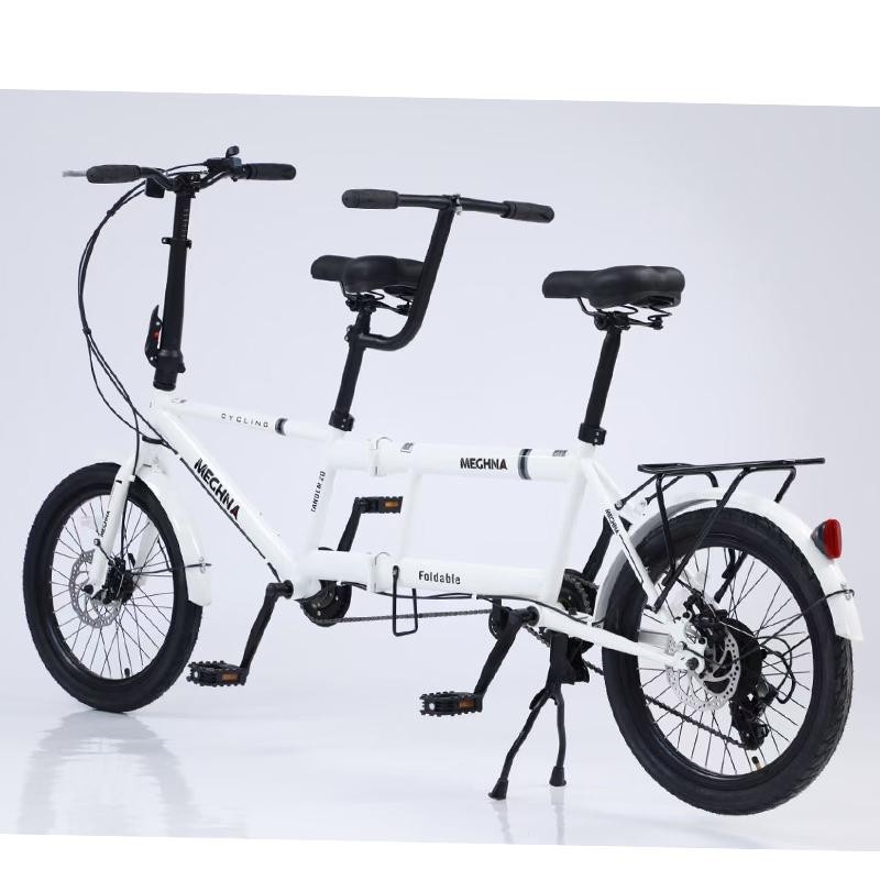 Double three-person bicycle parent-child bicycle couple double ride 20 inch folding variable speed scenic spot sightseeing bus manufacturer
