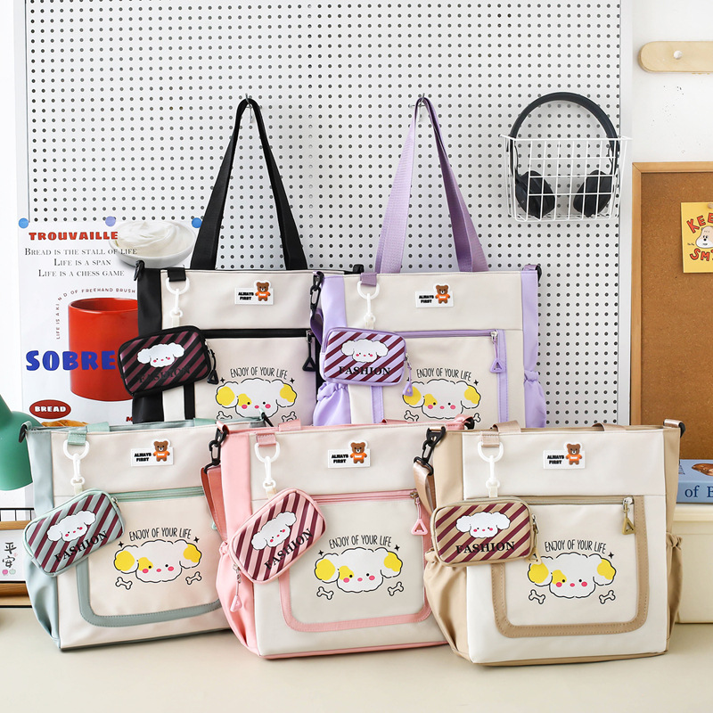 Милая сумка через плечо контрастного цвета для женщин, стильная сумка большого объема для девушек, модная школьная сумка