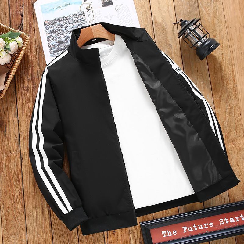 Spring and Autumn Men's Jackets Stand Collar Sports Casual Jackets Men's Jackets Windproof and Waterproof Thin Loose Tops and Coats