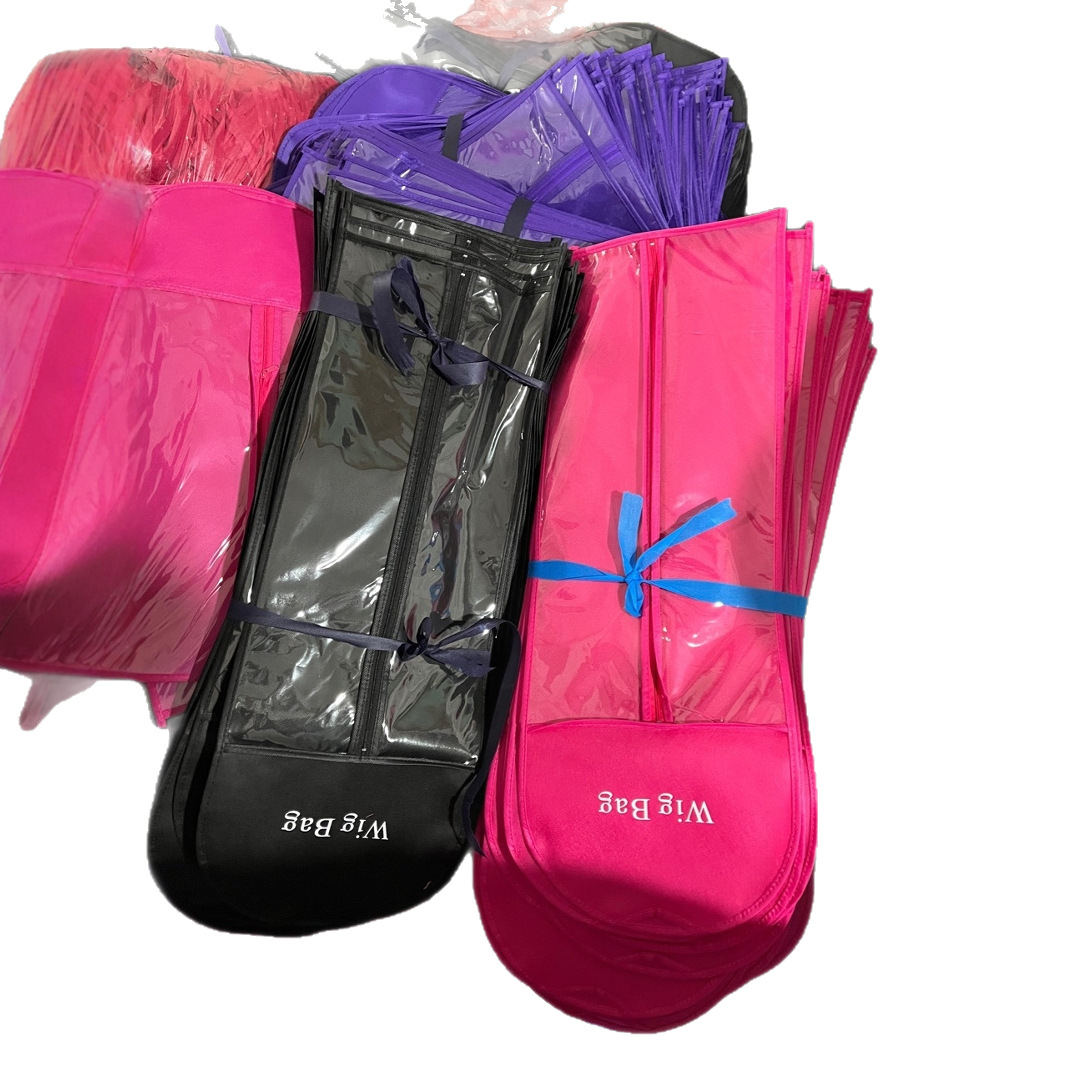 Thick Satin Hair Hanging Bag Wig Packaging Bag Air Bangs Wig Dust Cover Performance Storage Bag 80*