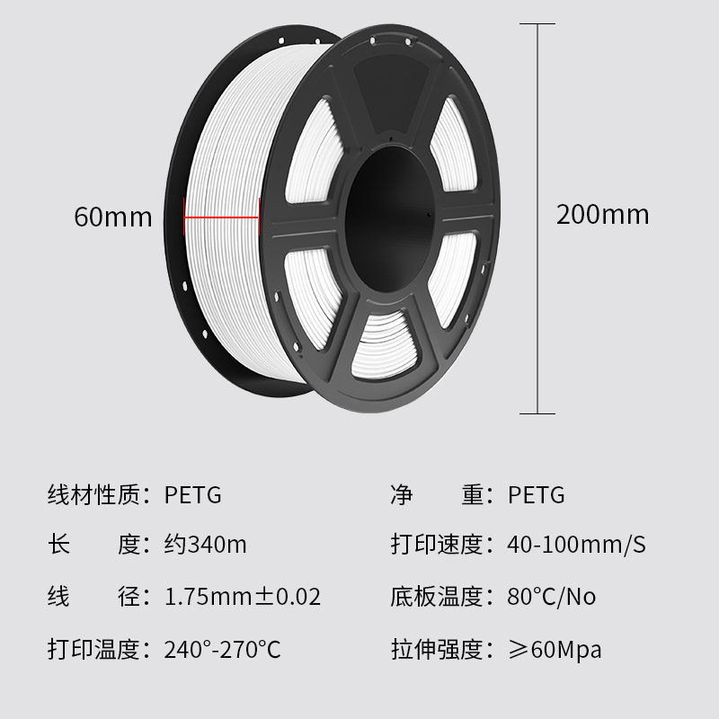 Coredi 3D printer PETG consumables material high-speed printing 1.75mm cable neatly degradable 1KG