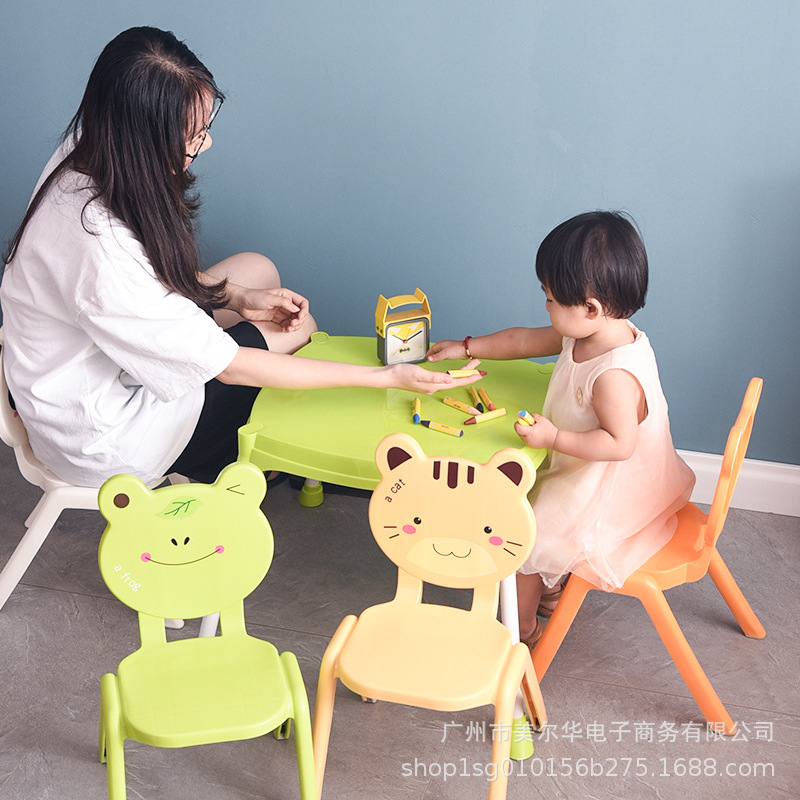 Cartoon Thickeneded Kidsren's Chair Kindergarten Backrest Chair Baby Plastic Dining Chair Kidsren's Home Learning Stool