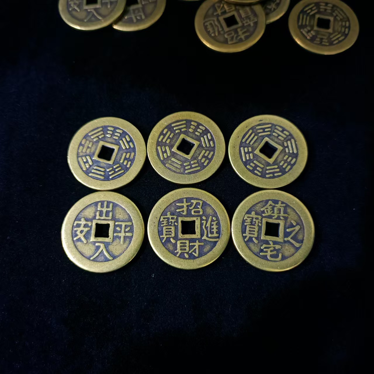 Pure Brass Entrance and Exit Safety Wealth-Attracting Treasure for Home Protection 2.5cm 2.8cm 3.2cm Thickened Copper Coin Threshold