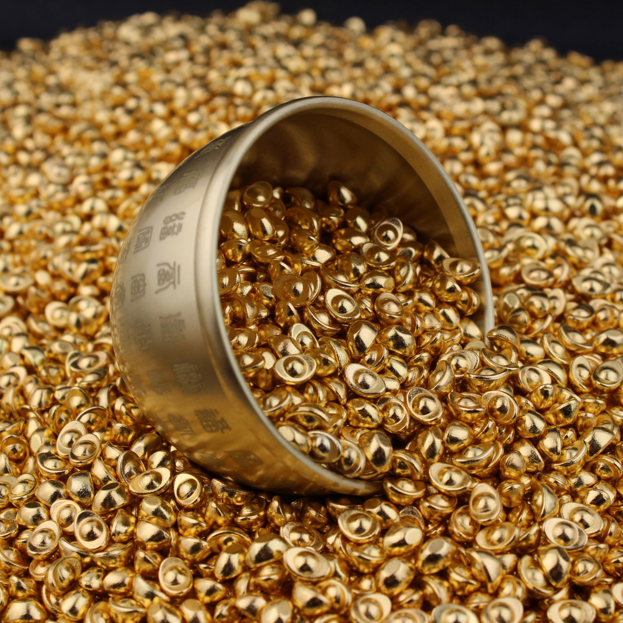 Solid Imitation Mini Alloy Shiny Small Ingot Ornaments Chinese-Style Gift Sand Gold Ingot