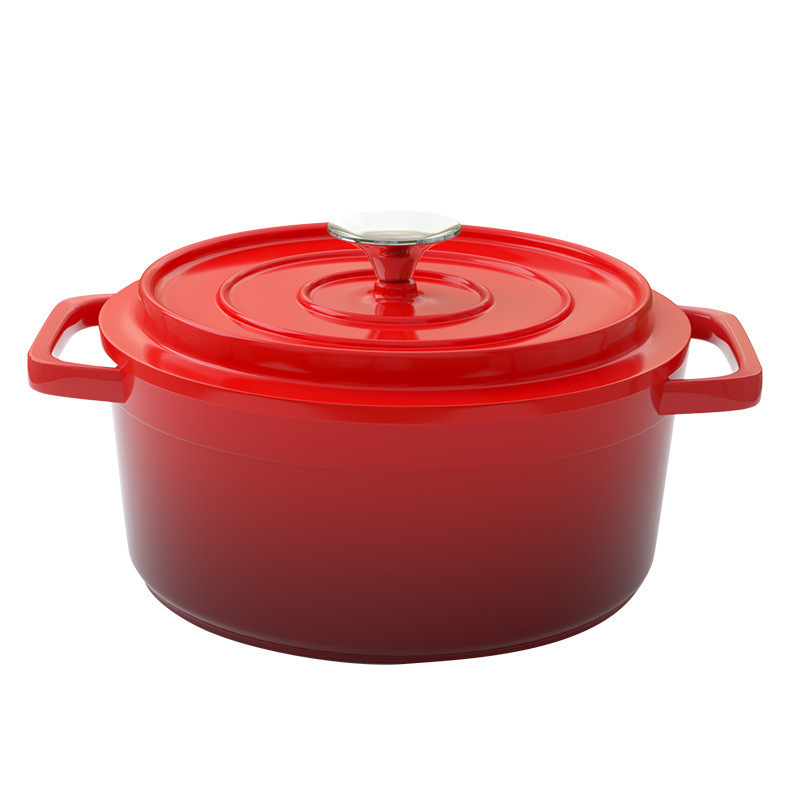 New Enamel Pot, Micro-Pressure Cooker, Household Multi-Functional Stew Pot, Soup Pot, Universal Frying Pan, Double-Eared Fine Iron Stew Pot
