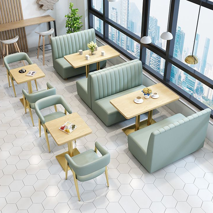 Milk Tea Shop Booth Sofa Western Restaurant Coffee Shop Table and Chair Combination Burger Dessert Snack Bar Wall Booth