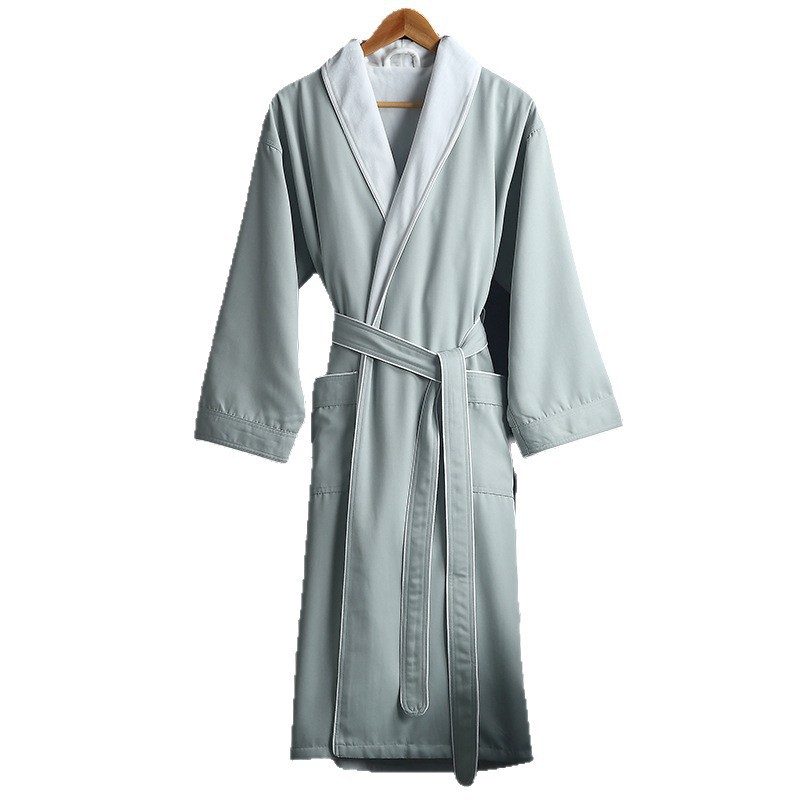 Five-Star Hotel Bathrobe, Suitable for All Seasons, Double-Layered, Thickened, Water-Absorbent, Quick-Drying, Adult Women's and Men's Couple's Nightgown