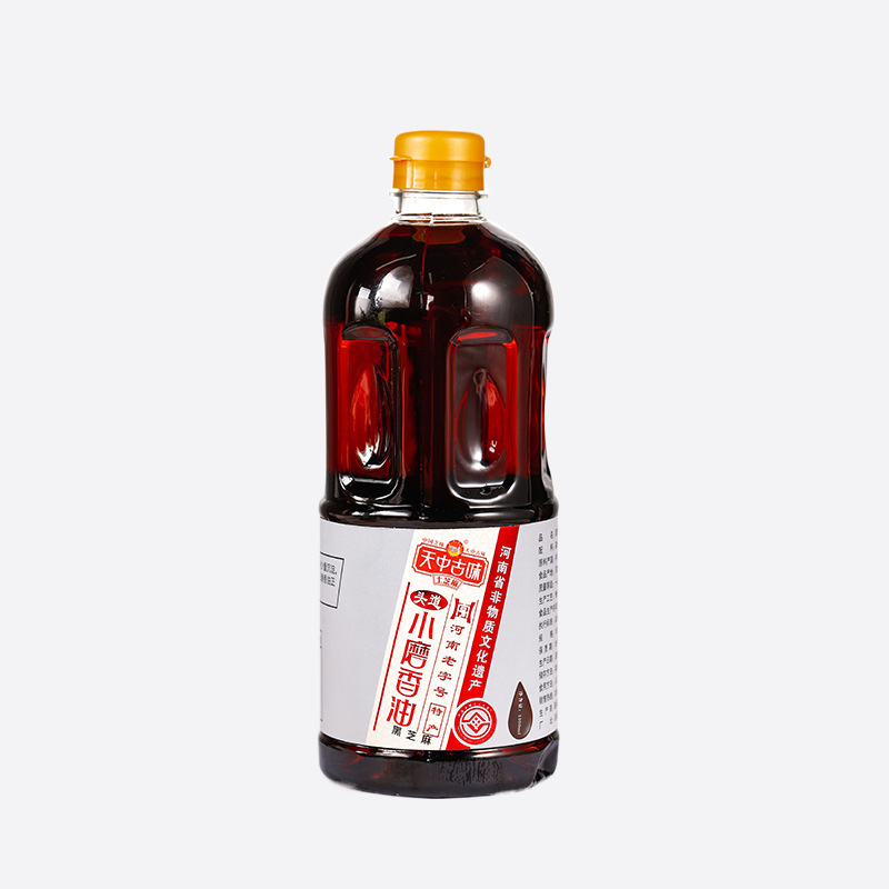 Pure Black Sesame Oil Henan Zhima Shop Small Ground Sesame Oil 500ml Household Glass Bottled Plastic Bottle Sesame Oil