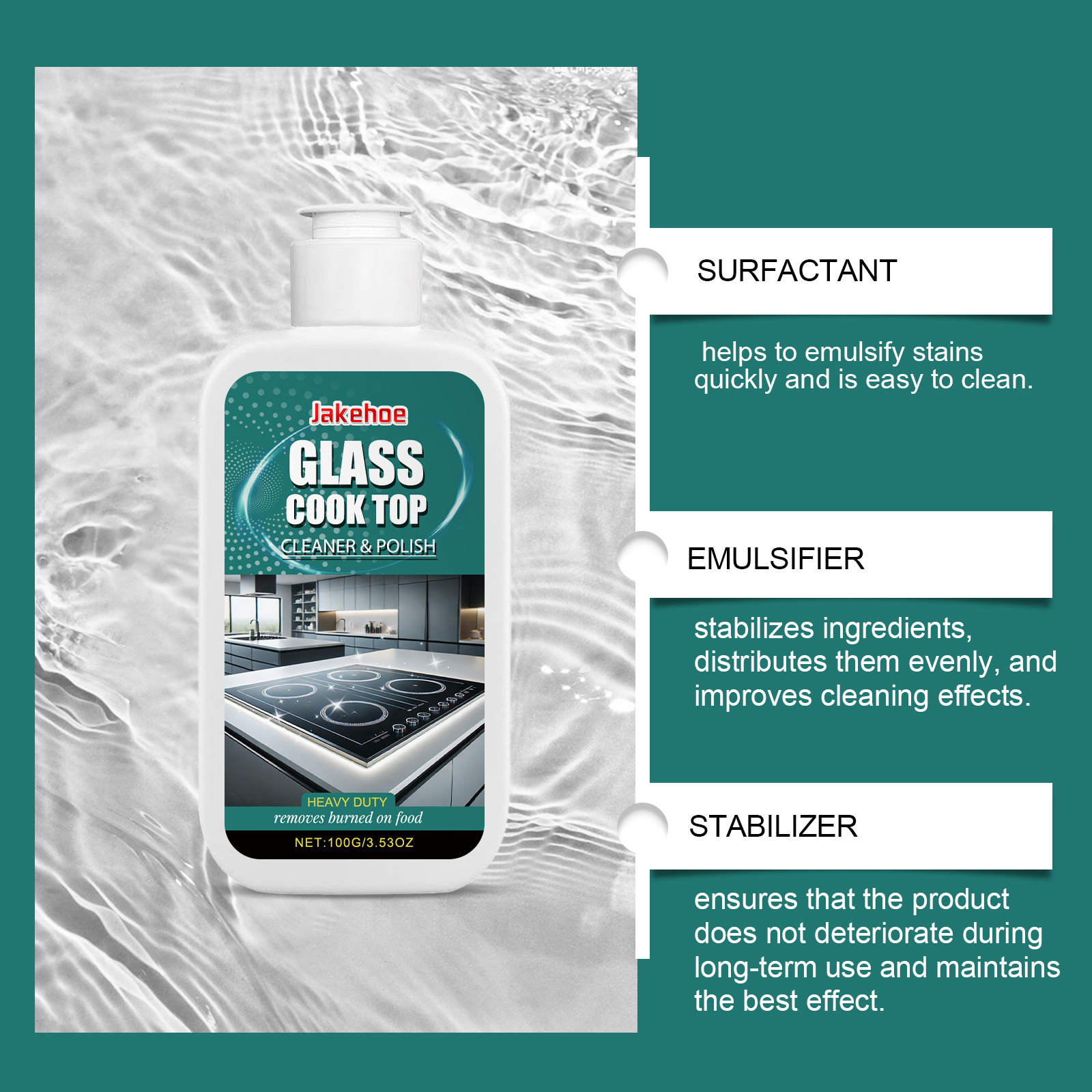 Jakehoe Glass Stove Cleaning and Polishing Agent Household Kitchen Cleaning Electromagnetic Ceramic Stove Decontamination and Cleaning