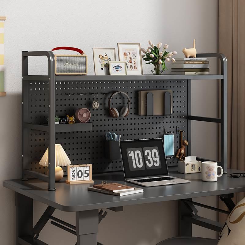 Desktop Storage Rack with Grids, Bookshelf, Desk Storage, Multi-Layer Iron Shelf, Student Computer Desk, Hole Board