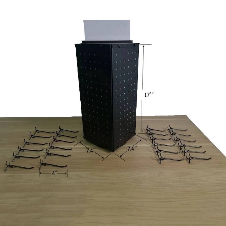 Cross-Border Rotating Pegboard Display Stand Metal Hole Board Display Stand with Hook Jewelry Display Stand Wholesale