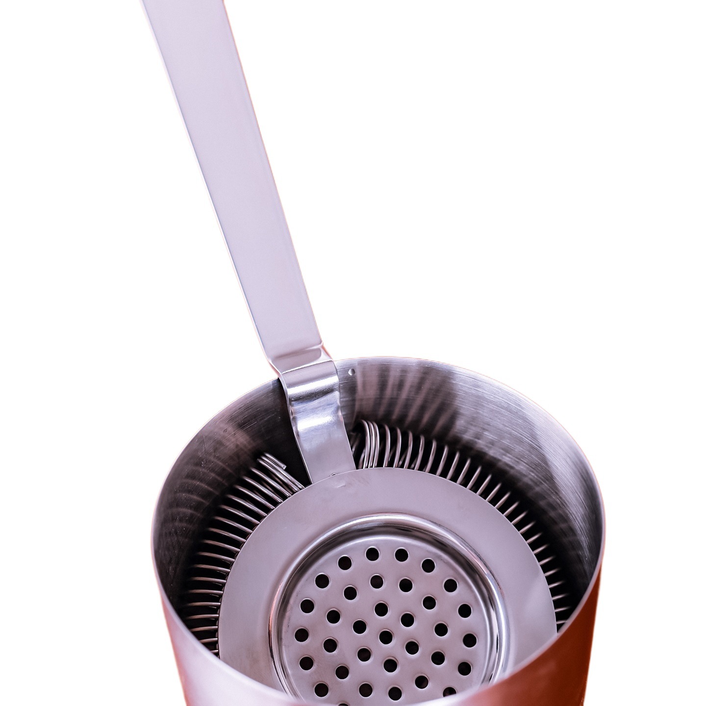 Hawthorn Ice Strainer for Cocktail Mixing, 304 Stainless Steel Filter, Ice Separator, Strainer for Mixing Pot